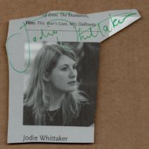 Jodie Whittaker Black and White Picture cut out Approx. 3.5x2.5 Inch. Is an English actress, best