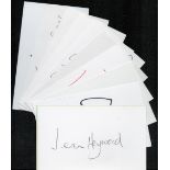 Actresses/Actors. 10 x Collection of signed White Cards Approx. 5x3 Inch. Signatures such as Jake