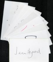 Actresses/Actors. 10 x Collection of signed White Cards Approx. 5x3 Inch. Signatures such as Jake