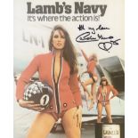 Lamb's Navy Rum, iconic 1070's ad series 8x10 colour photo signed by actress and model Caroline