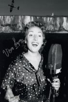 Dame Vera Lynn WW2 entertainer 'The Forces Sweetheart' signed 8x12 inch B/W photo. Good Condition.