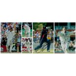 Cricket Collection of 5 signed Colour Photo's 12x8 Inch signatures such as Dominic Cork. Owais Shah.