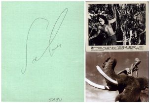 Sabu collection includes signed 5x4 inch album page 10x8 inch publicity photo from his 1937 movie