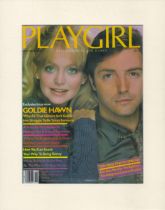 Goldie Hawn signed 14x11 inch overall mounted Playgirl magazine cover page dated November 1980