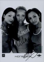 Multi signed Mariama, Celena Cherry, Heavenli Black and White Photo 7x5 Inch. 'Honeyz' Mariama