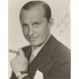 Ben Bernie (violinist) signed 8. 5 x 7 inch approx black and white vintage glossy photo. Signed in
