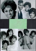 Darlene Love Signed Signature Piece With Glossy Photos Attached to A4 Black Card. Good Condition.