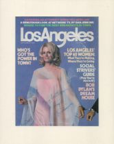Angie Dickinson signed 14x11 inch overall mounted magazine cover page dated September 1976. Good