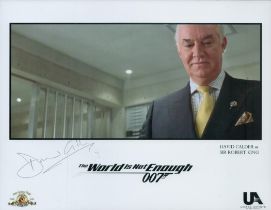 David Calder signed 10x8 inch James Bond The World is Not Enough colour promo photo. Good Condition.