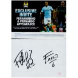 Multi signed Fernandinho plus 1 other Promo. Approx. 6x4 Inch page on reserve. Good Condition. All