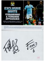 Multi signed Fernandinho plus 1 other Promo. Approx. 6x4 Inch page on reserve. Good Condition. All