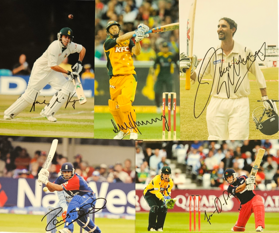 Cricket Collection of 5 signed Colour Photo's 12x8 signatures such as Jason Gillespie. David Hussey.