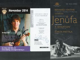 Classical Music Collection 3 signed flyers and programme signatures include Joshua Bell, Alessio