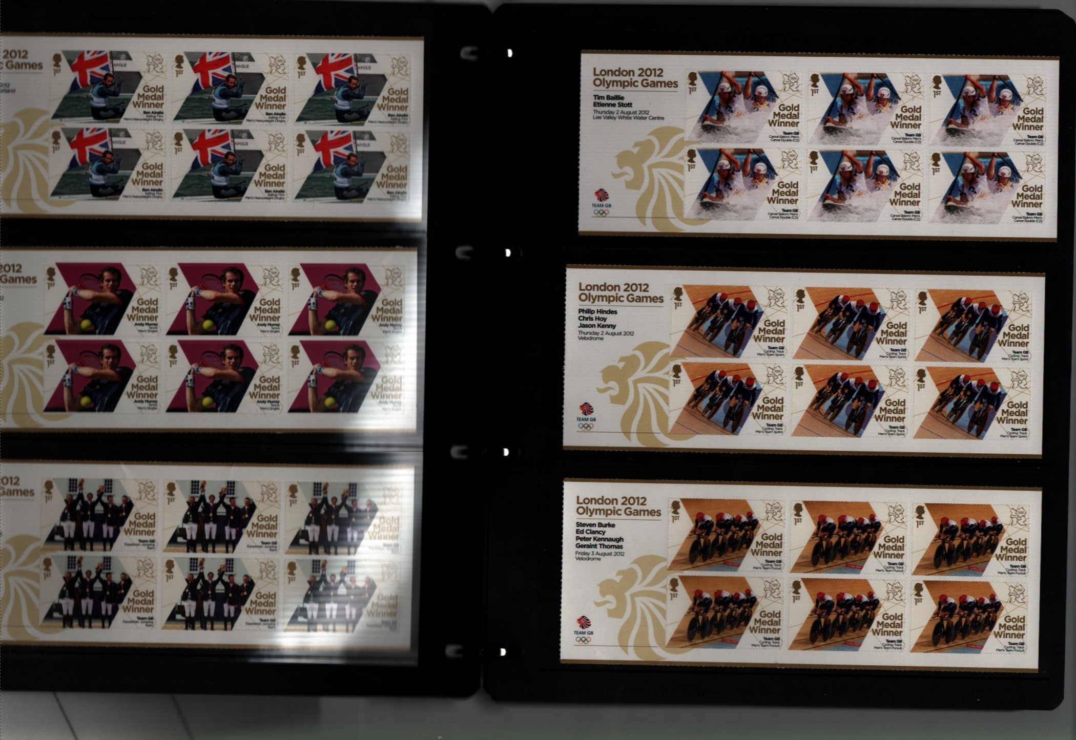 London 2012 Gold Medal Winners Stamp Collection housed in display folder includes 37 mint stamp - Image 2 of 2