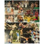 Collection unsigned mixture of sports:- Golf, Boxing, Tennis, Football. 18 x Colour photos 12x8 Inch
