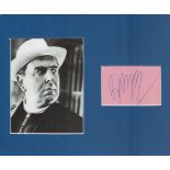 Robert Morley signature piece mounted alongside black and white photo. Approx overall size