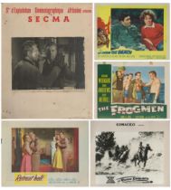 Film Collection 5 x Lobby Cards. Up From THE BEACH. Retreat hell!. The Frogmen. La Rivere Sanglante.