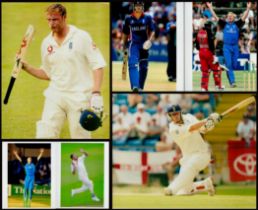 Cricket Collection. Andrew Flintoff Unsigned Photos Collection of 6 approx size 10 x 8 inches.