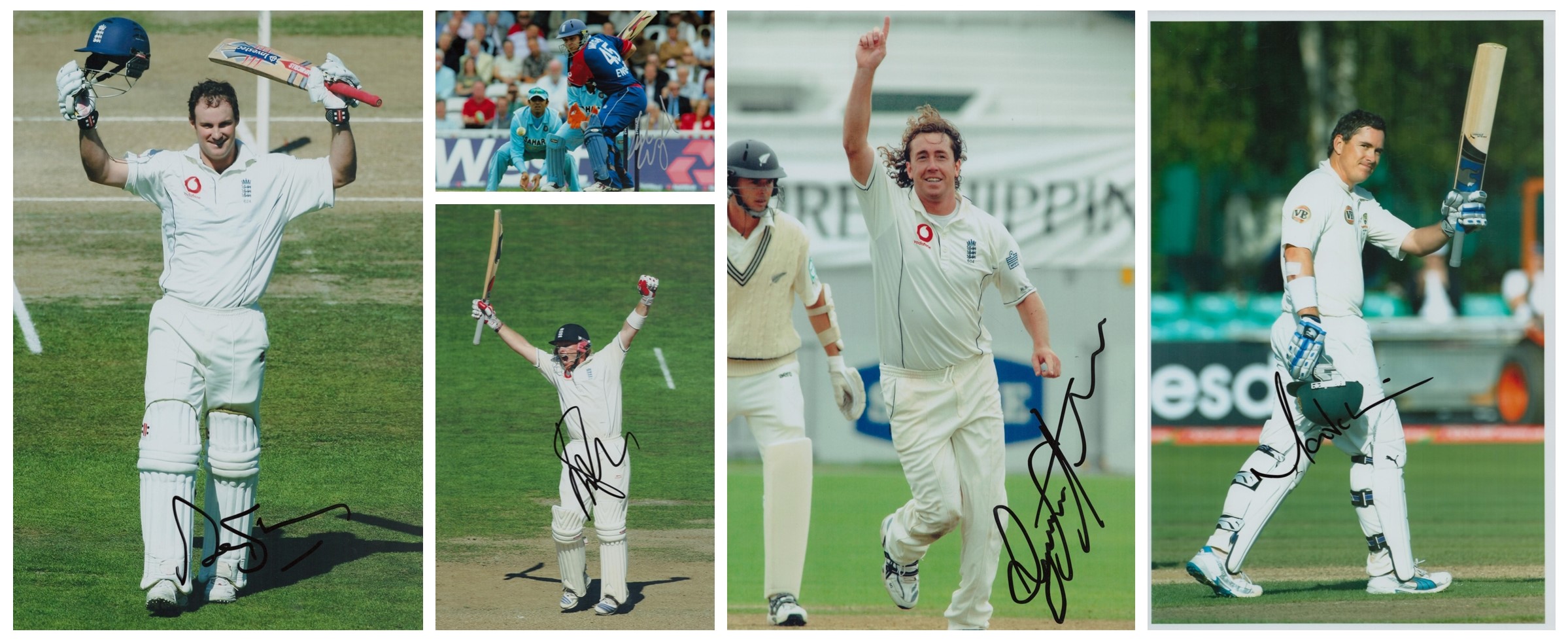 Cricket Collection of 5 signed Colour Photo's 12x8 signatures such as Luke Wright. Andrew Strauss.