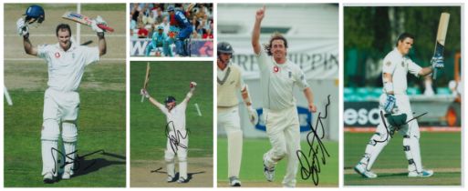 Cricket Collection of 5 signed Colour Photo's 12x8 signatures such as Luke Wright. Andrew Strauss.