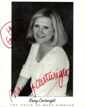 Nancy Cartwright signed 10x8 inch The Voice of Bart Simpson black and white promo photo dedicated.