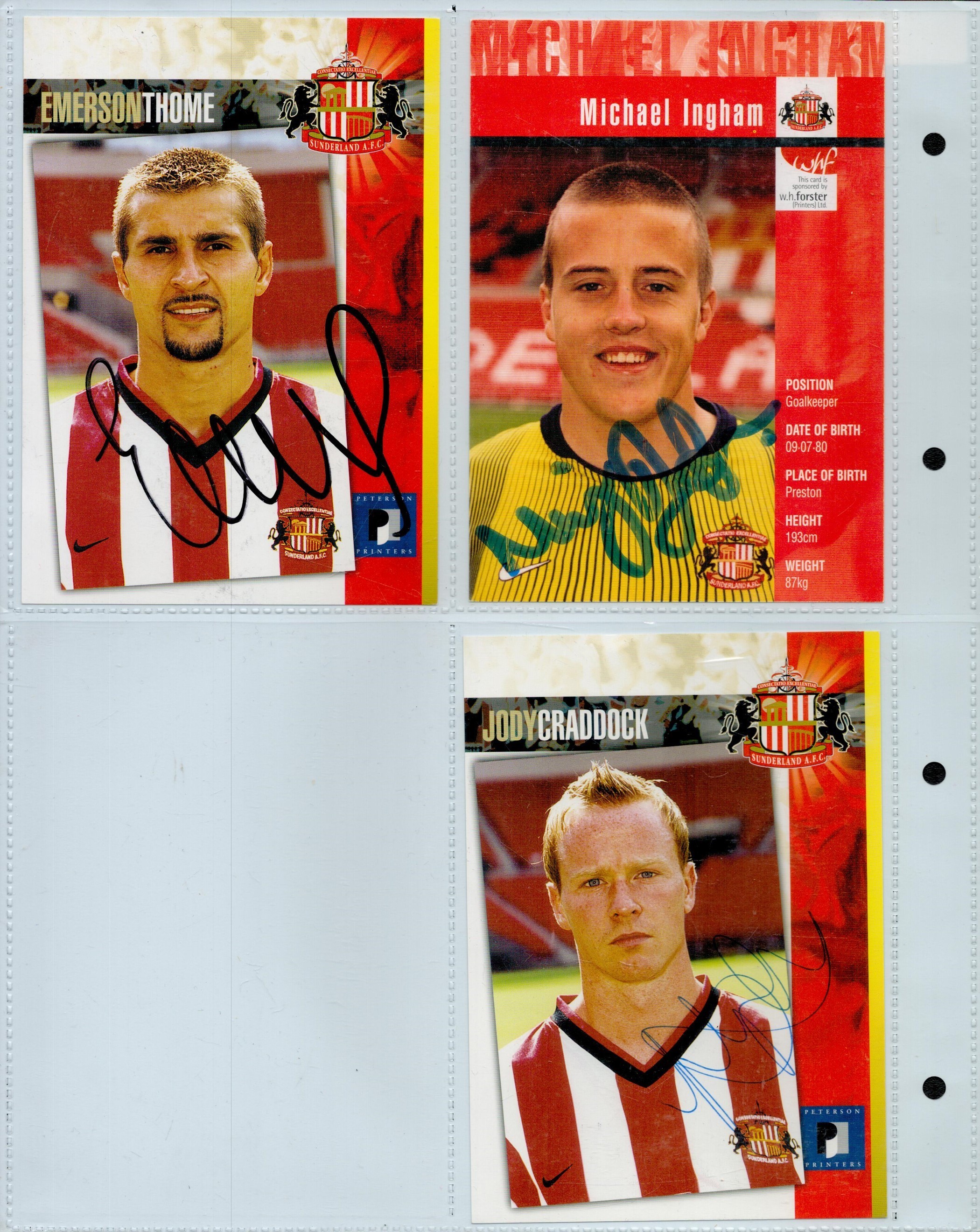 Football Collection of Sunderland Players Signed Photos Includes Emerson Thome, Michael Ingham, Jody