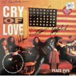 Cry of Love multi signed Peace Pipe album cover 33rpm vinyl record included signatures included