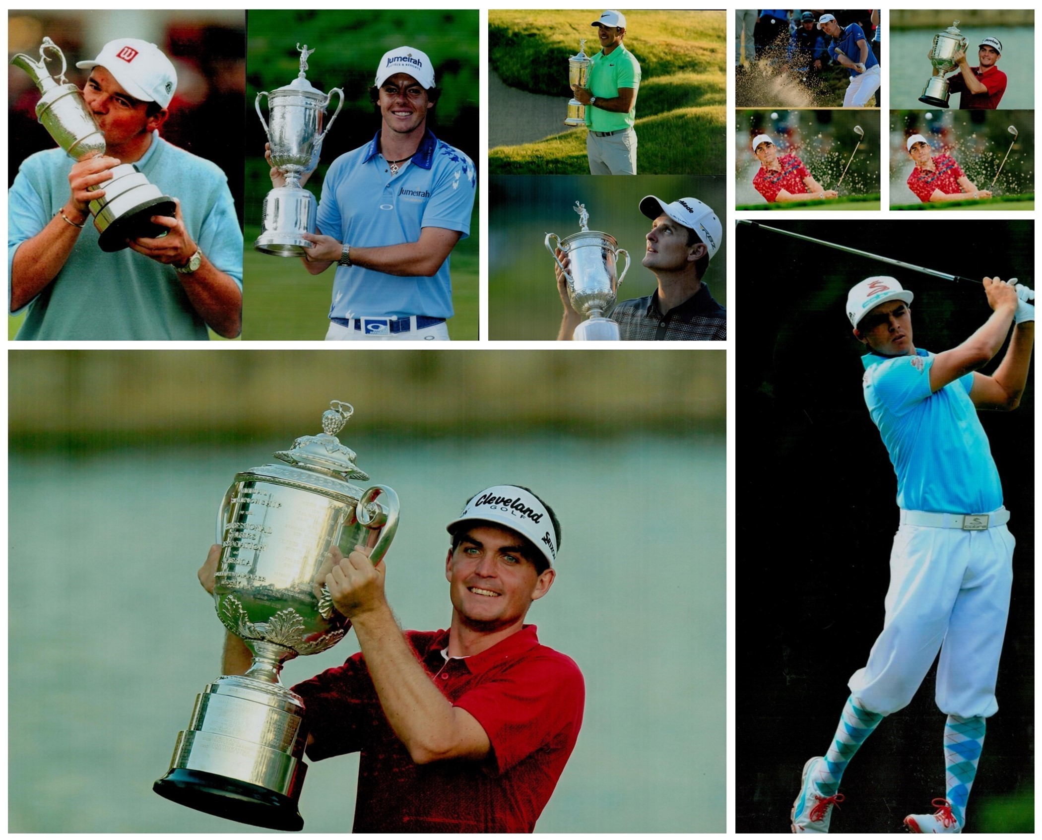 Golf Collection unsigned 10 x Colour Photos 12x8 Inch. Golfers:- 1 x Brooks Koepka. 2 x Justin Rose.