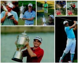 Golf Collection unsigned 10 x Colour Photos 12x8 Inch. Golfers:- 1 x Brooks Koepka. 2 x Justin Rose.