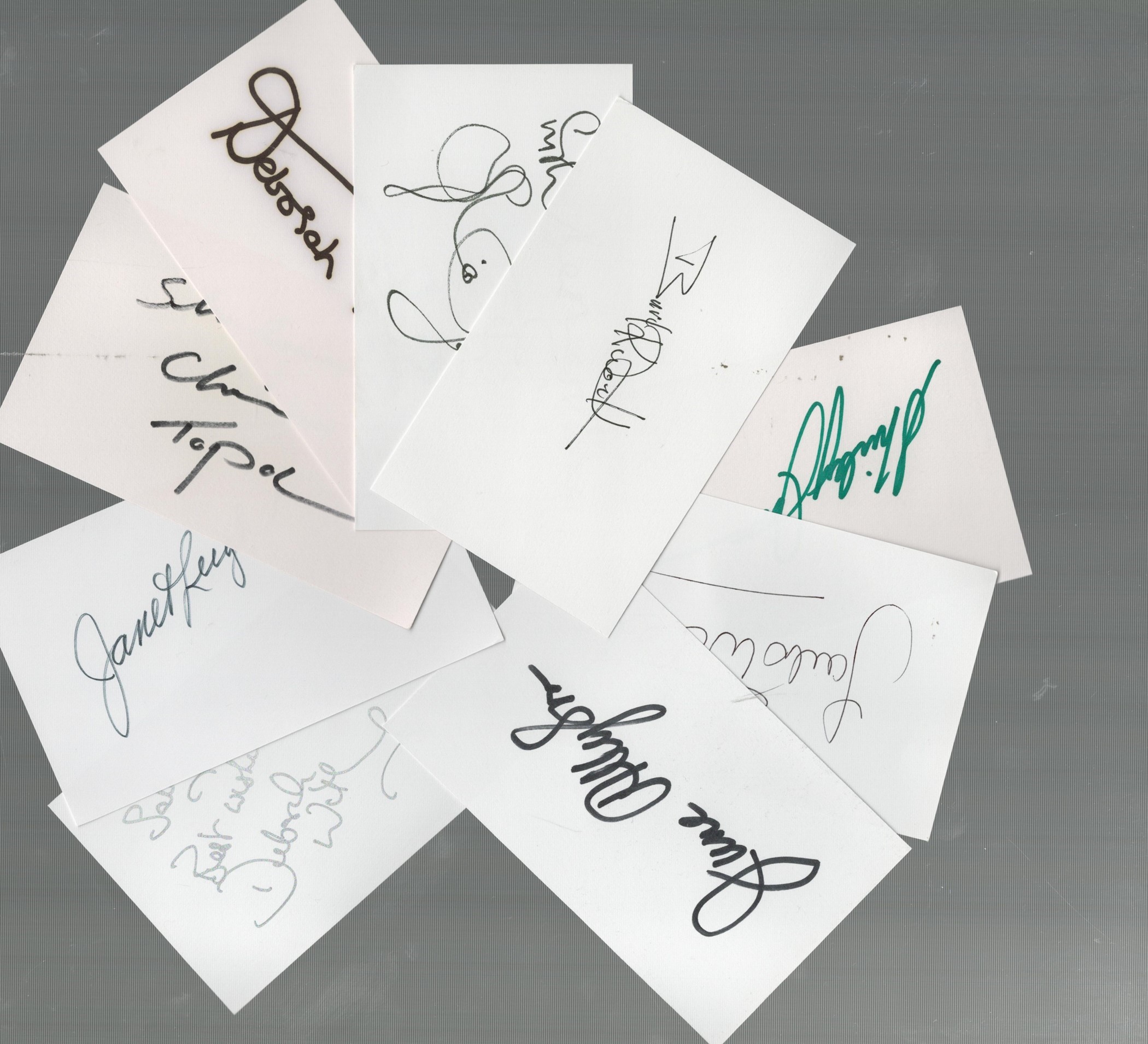 TV/Film and Music collection 10, signed assorted white cards includes great names such as Topol,