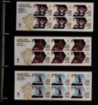 London 2012 Gold Medal Winners Stamp Collection housed in display folder includes 37 mint stamp