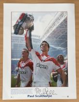 Paul Sculthorpe (St Helens Captain) Signed 16 x 12 inch Big Blueprint. Limited Edition 226/500.