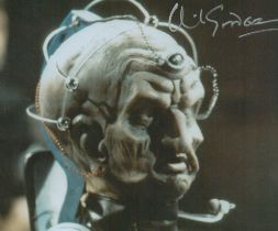 Dr Who actor David Gooderson as Davros signed 10 x 8 inch colour scene photo. Good condition Est.