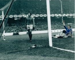 Joe Royle signed 10x8 inch colourised photo pictured in action for Everton. Good condition Est.