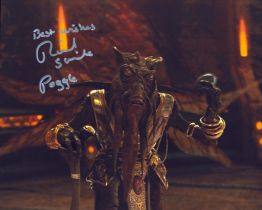 Star Wars Richard Stride Poggle actor signed 10 x 8 inch colour photo. Good condition Est.