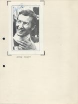 Lester Piggott signed 6x4 inch black and white photo mounted to A4 card. Good condition Est.