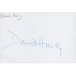 David Haig signed 6x4 white card. Good condition Est.
