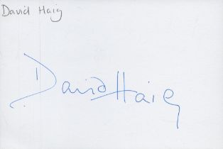 David Haig signed 6x4 white card. Good condition Est.