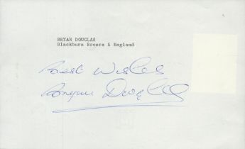 Bryan Douglas signed 8x5 inch white album page. Good condition Est.