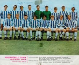Huddersfield Town FC 1969-1970 signed magazine cut out page. Signed by 10+ players from the