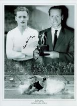 Sir Tom Finney signed Black and White Print 16x12 Inch. 'Preston North End PFA of the Year 1954
