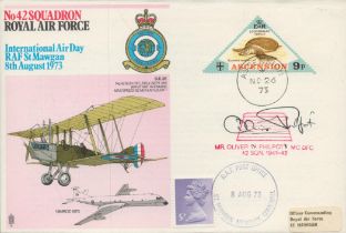 WW2 Wooden Horse escaper Oliver Philpot MC DFC signed 1973 42 sqn RAF flown cover. Canadian-born