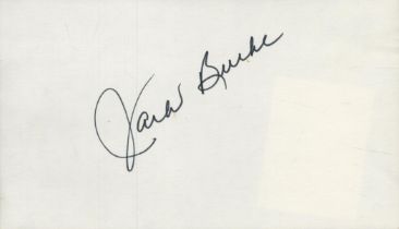 Jack Burke signed 6x4inch white album page. Good condition Est.