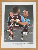 Vladimir Coufal (West Ham Utd) Signed 16 x 12 inch Montage Photo Pictured With Tomas Soucek. Good