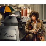 K9 actor John Leeson signed nice 10 x 8 inch colour photo with Tom Baker, scarce inscribed