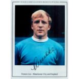 Francis Lee signed Colour Print 16x12 Inch. Heroes and Legends signed Editions. Manchester City
