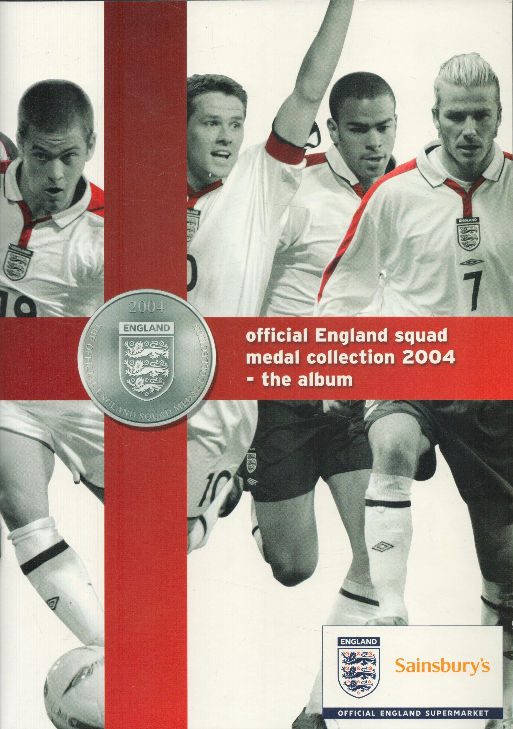 Official England Squad Medal Collection 2004 complete album. Good condition Est.