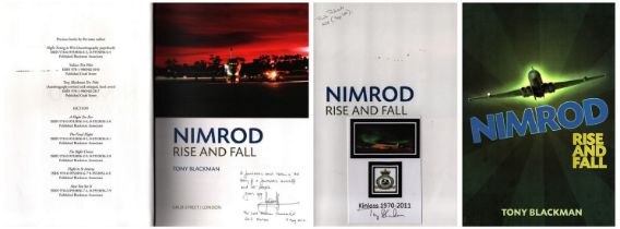 Nimrod Rise and Fall Hardback signed hard back book by Tony Blackburn Avro's Chief Test Pilot.