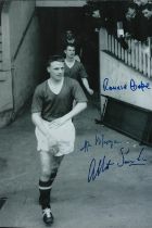 Football Man Utd legends Ronnie Cope and Ken Morgans signed 12 x 8 b/w photo. Good condition Est.