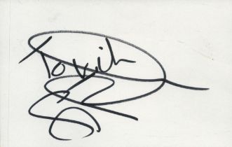 Steve Thompson signed 5.5x3.5 inch white card. Former rugby union player who played at hooker for